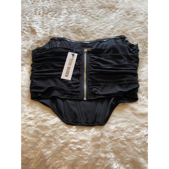 NWT Steve Madden corset top. Size M. Black - Picture 2 of 5
